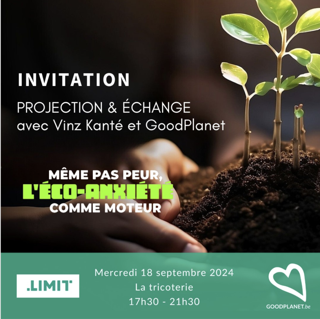 Affiche invitation soirée projection - terre et petits abres Même pas peur éco-anxiété